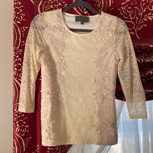 Sunday in Brooklyn Anthropologie Cream Lace Top